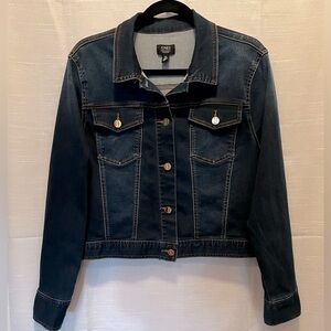 CLASSIC JEAN JACKET SZ Medium Stretch Jones New York EUC